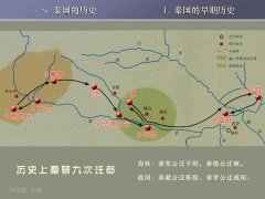 秦朝都城九次迁移地图