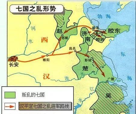 西汉前期形势图 七国之乱分布地图插图1