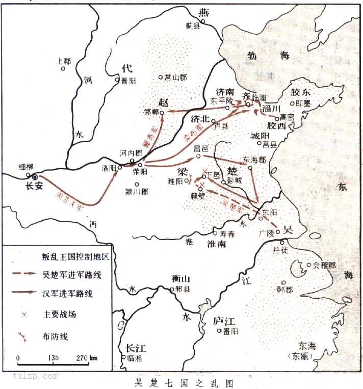 吴楚七国之乱地图插图