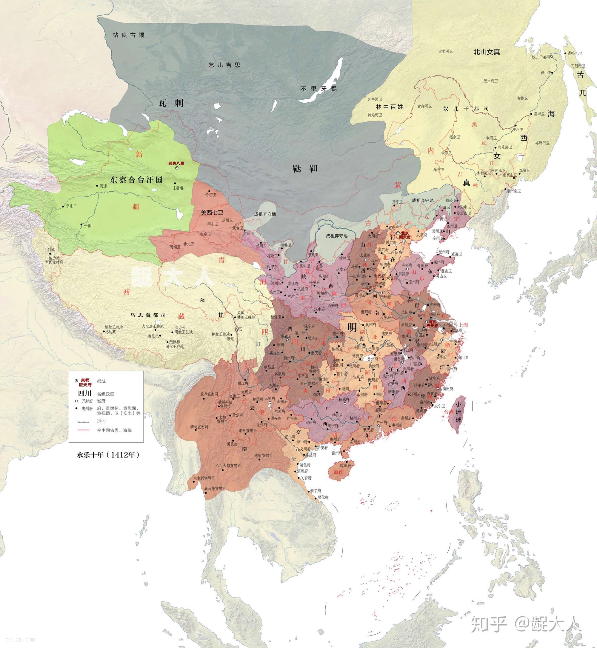 明朝永乐十年的中国历史地图插图