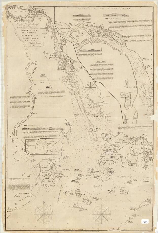 1847年广东珠江地图 中英文对照版插图1