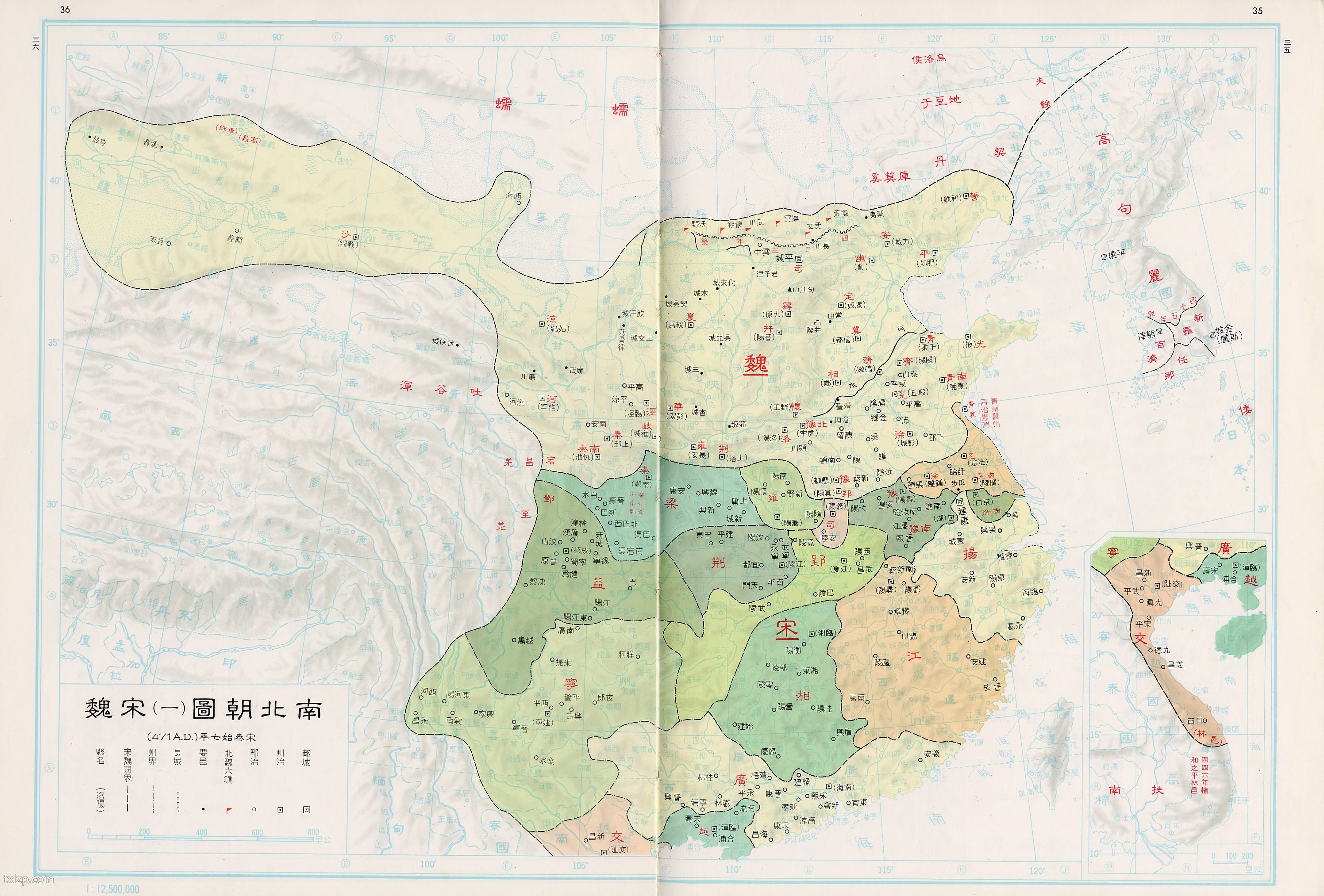 南北朝 齐魏形势地图（488年）插图