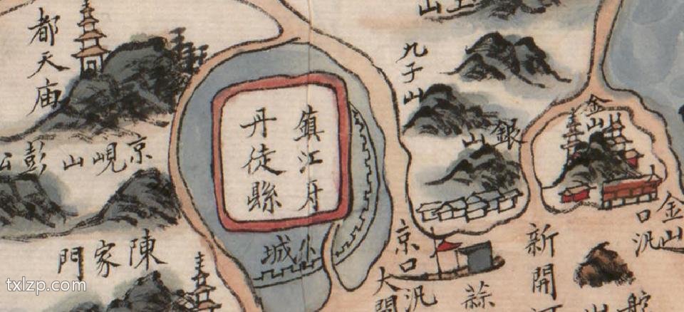 1864年长江水师瓜州镇标中营江汛全图插图1