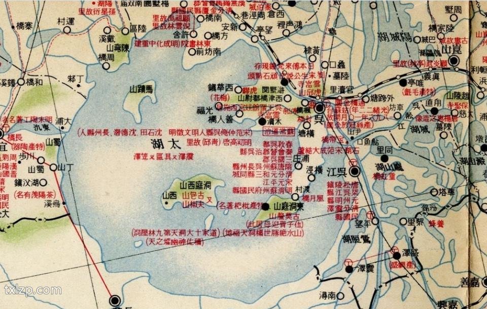 1932年江苏省及安徽省淮河流域历史地图插图1