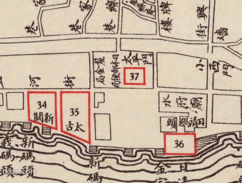 1930年长沙《湖南省城内外详细图》插图2