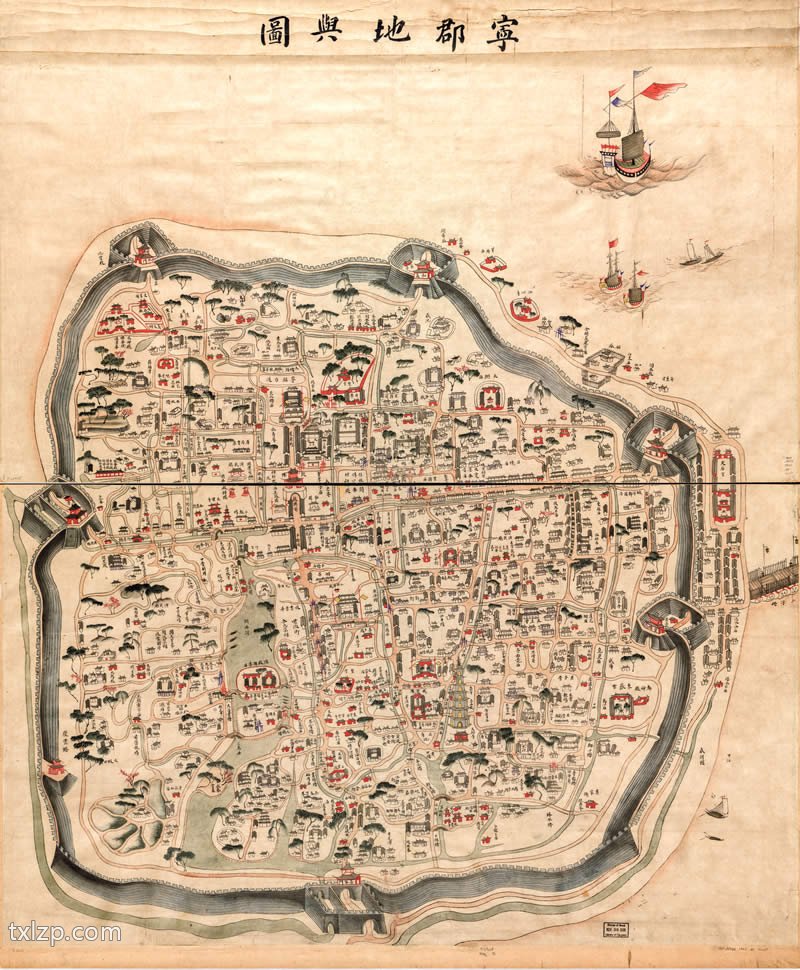 1846年《宁郡地舆图》宁波地图插图1