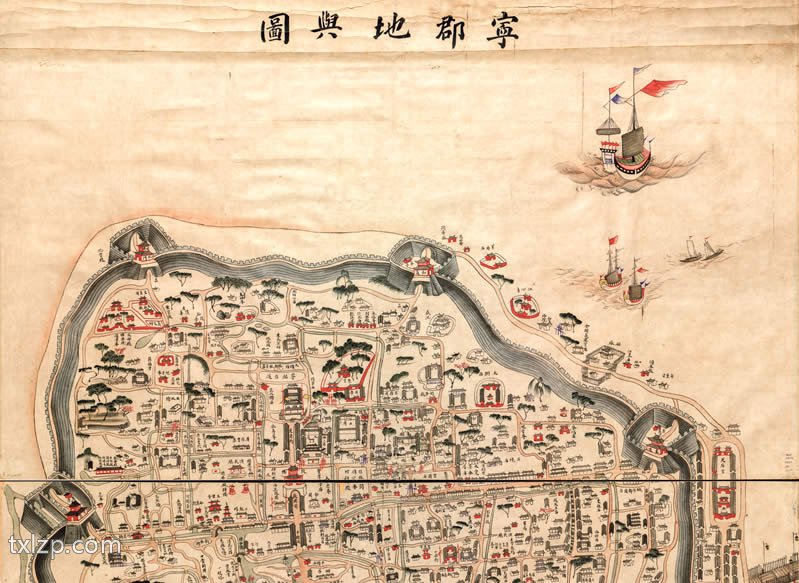 1846年《宁郡地舆图》宁波地图插图