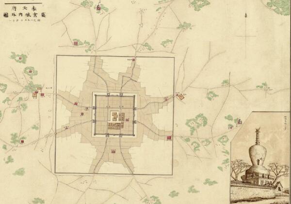 1882年《奉天府盛京城内外图》