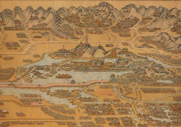 1888年《北京颐和园八旗兵营图》