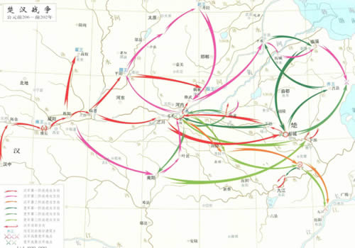 楚汉战争地图 公元前206-前204