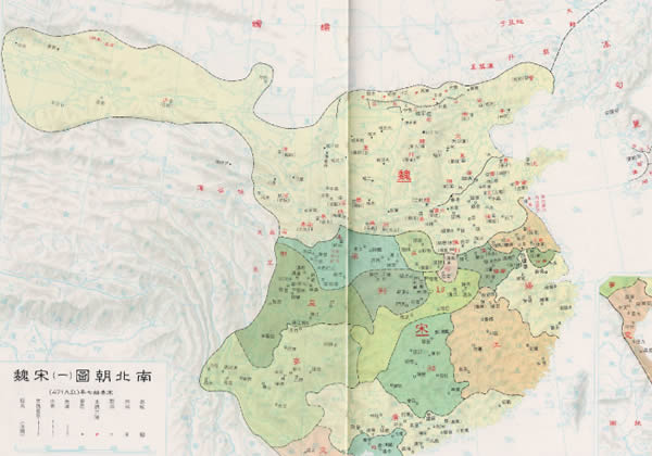 南北朝 齐魏形势地图（488年）