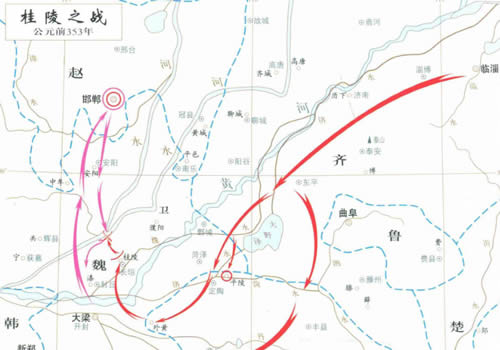 桂陵之战地图 公元前353年