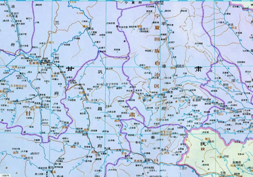清朝 兰州府、平凉府附近地图