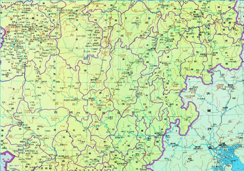 元代 湖广行省中部地图