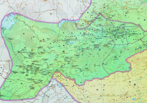 唐朝 陇右道西部（安西都护府）地图