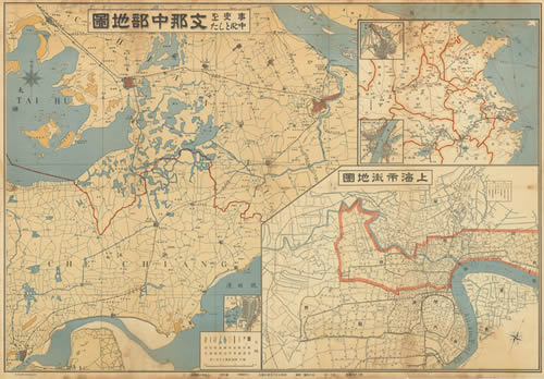 1932年《中国中部地图》附《上海市街图》