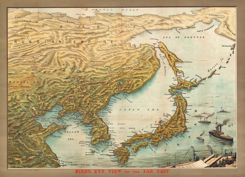 1904年远东鸟瞰地图插图