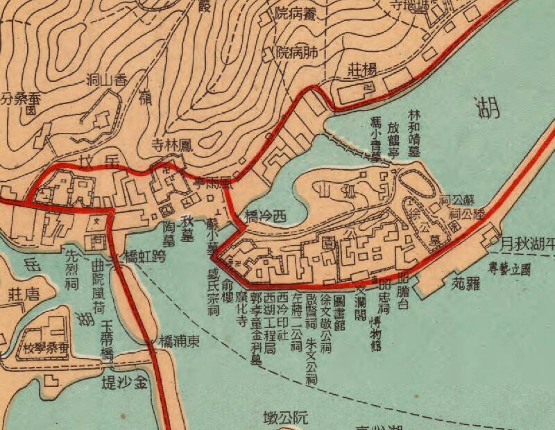 1946年《最新杭州地图》（西湖全图）插图1