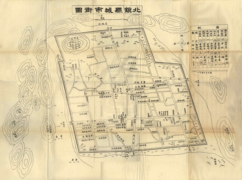 1933年《北镇县城市街图》插图