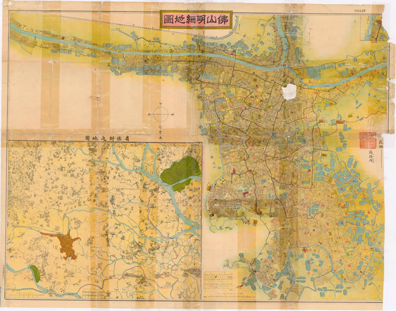 民国期间《佛山明细地图》插图