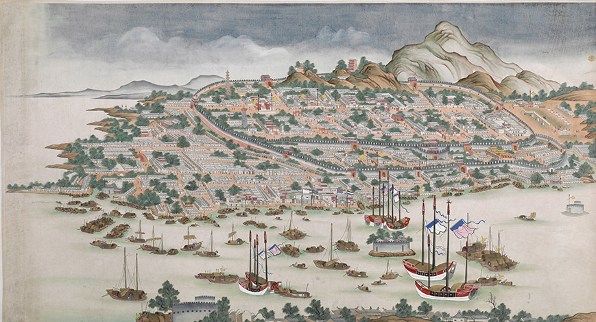 1770年代《广州鸟瞰图》插图