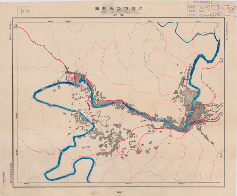 1947年《自贡市郊兵要图》插图1