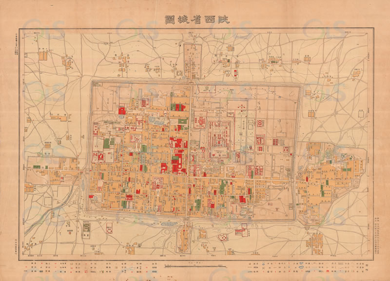1930年西安《陕西省城图》插图