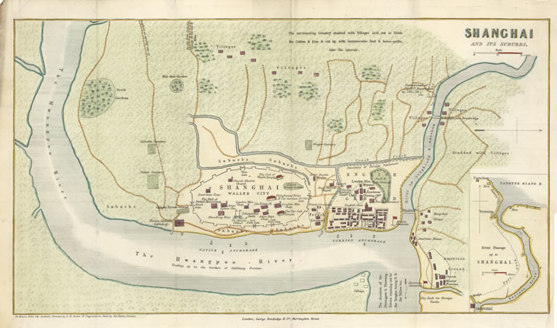 1853年英文版《上海及郊区图》插图