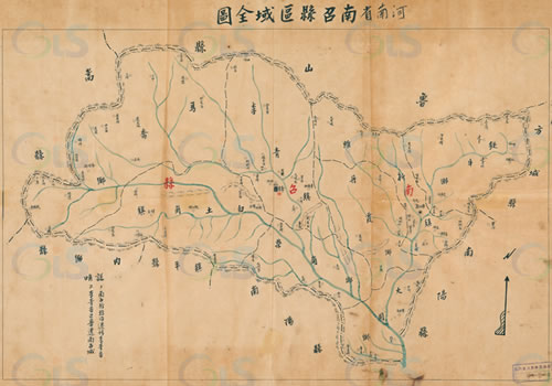 1942年《河南省南召县区域全图》