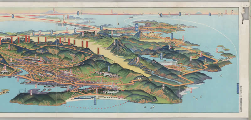 1927年旅顺鸟瞰彩绘地图插图1