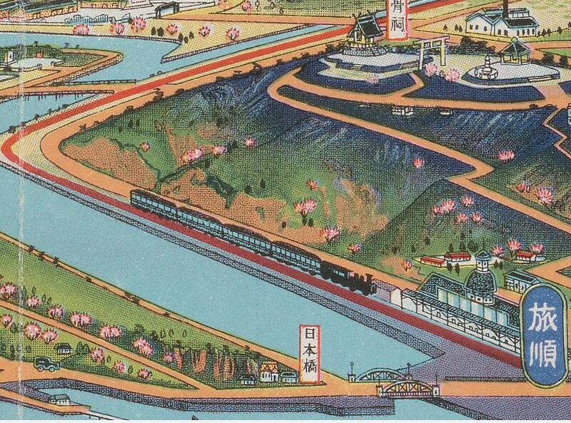 1927年旅顺鸟瞰彩绘地图插图3
