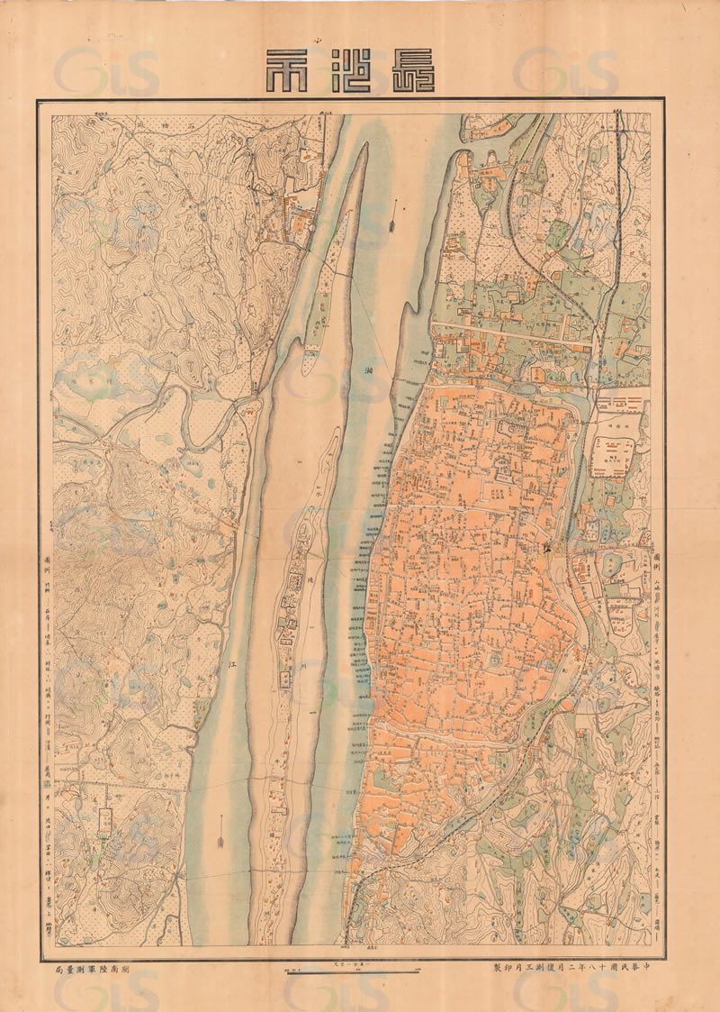 1929年《长沙市》地图插图