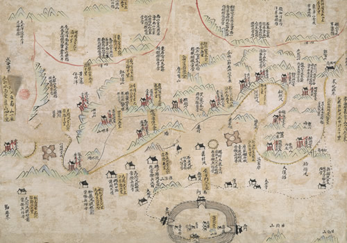 1841年前《奉化县水陆营汛界址图》