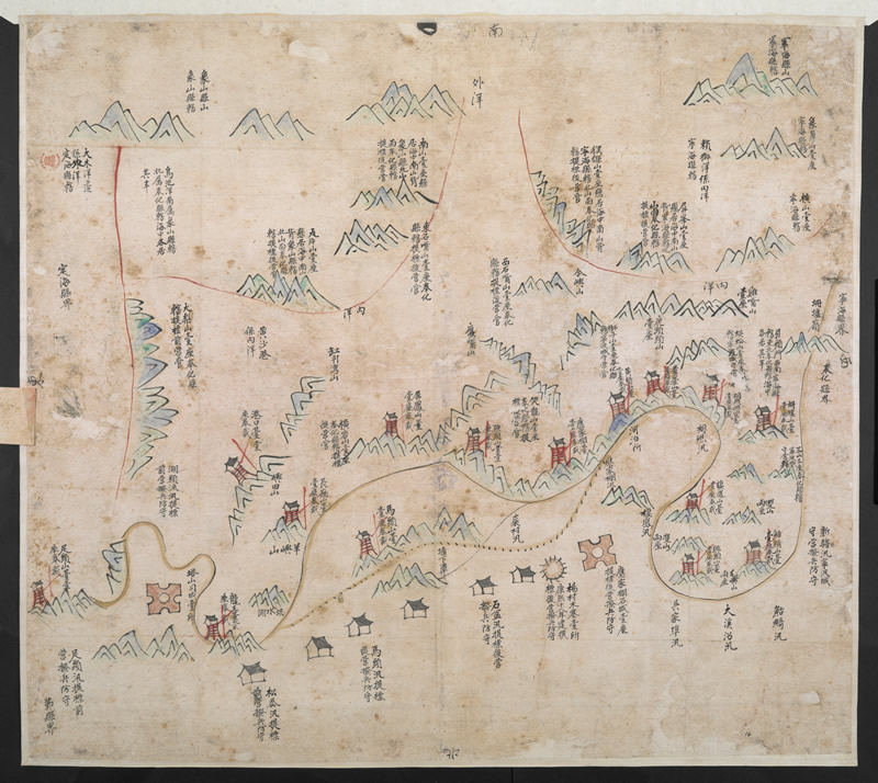 1841年前《奉化县水陆营汛界址图》插图1