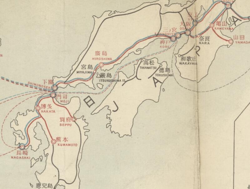 1930年代《日支及日满国际联络运输线路图》插图3