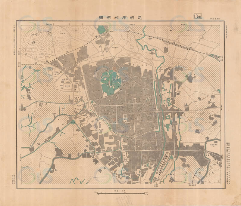 1949年《昆明市城市图》插图