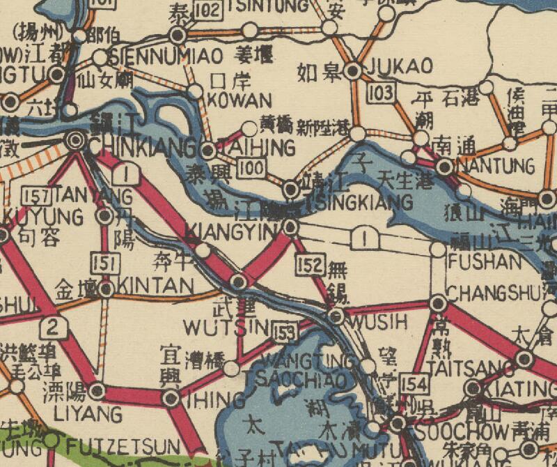 1931年《苏浙皖赣鄂湘豫闽八省公路路线图》插图2