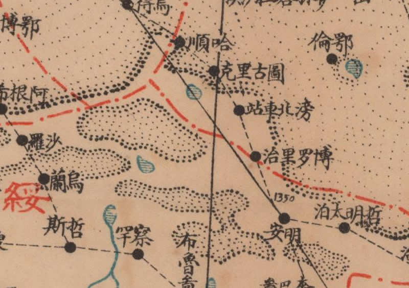 1929年《蒙古邮路图》插图3