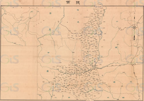 1935年《陕西》地图