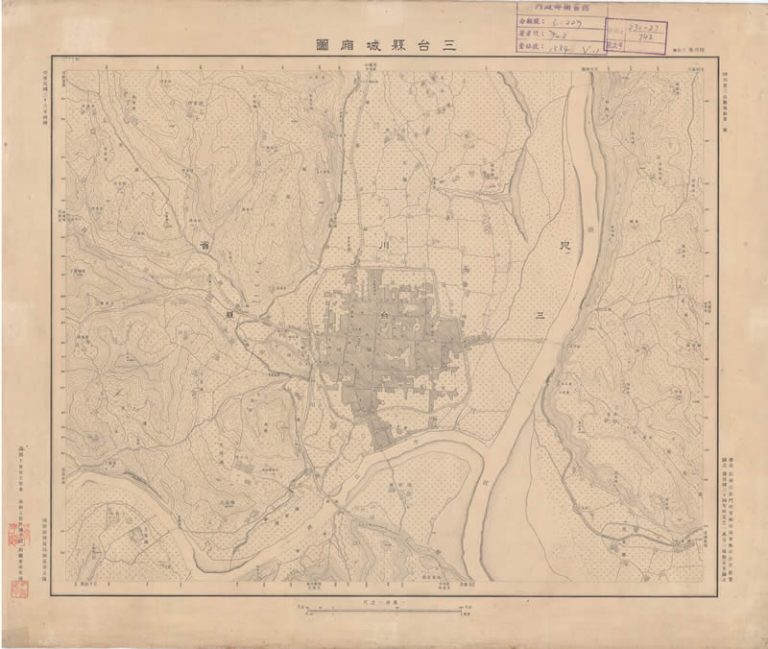 1947年四川《三台县城厢图》_历史地图网