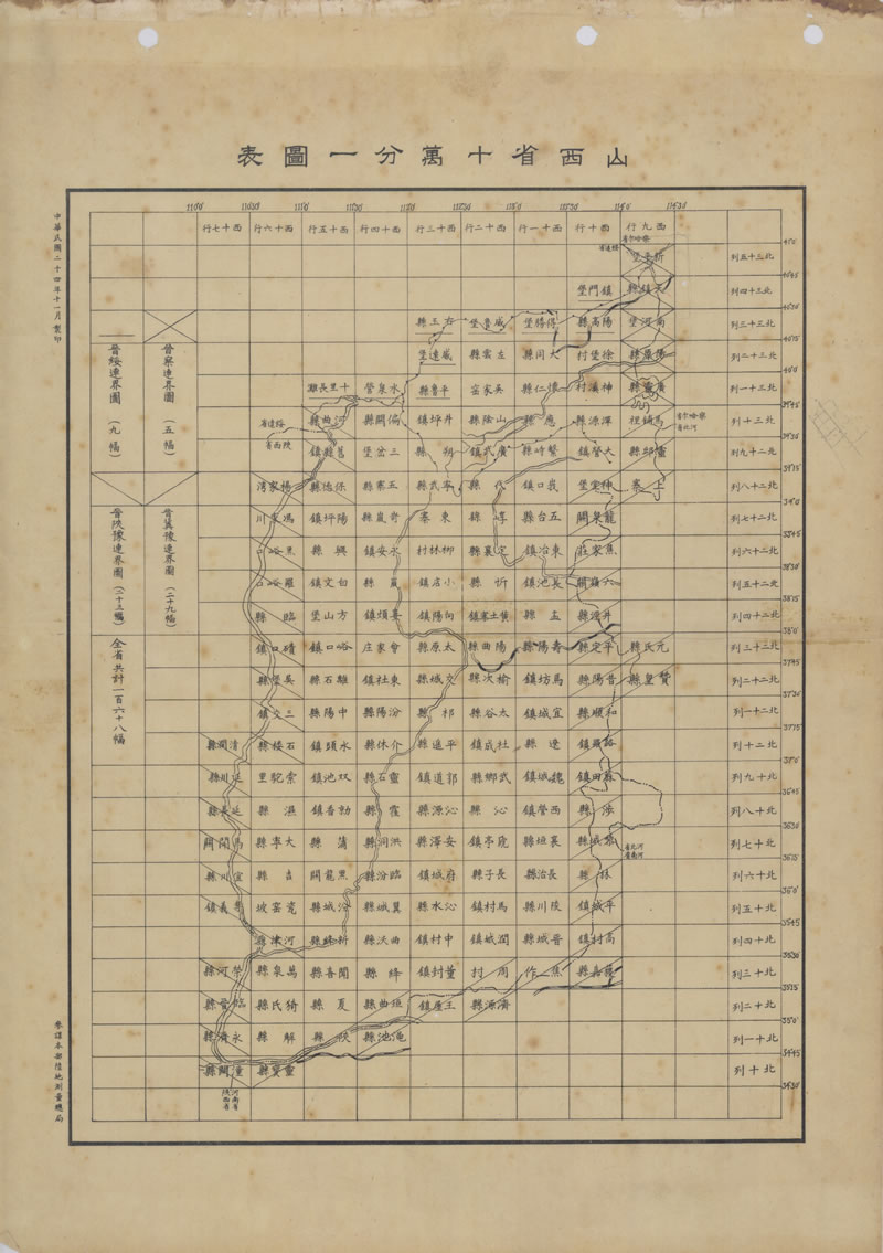 1935年《山西省地形图》十万分一插图