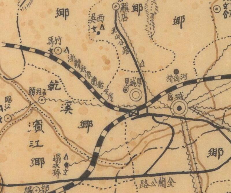 1940年代《浙江省金华县县图》插图1