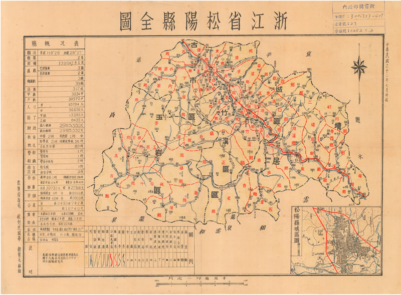 1943年《浙江省松阳县全图》插图