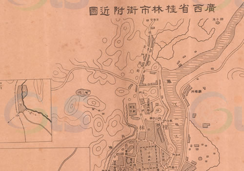 1942年《广西省桂林市街附近图》