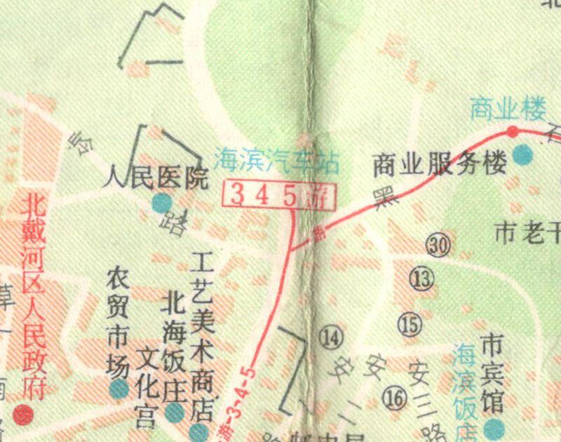 1986年《秦皇岛市市区游览交通图》插图4