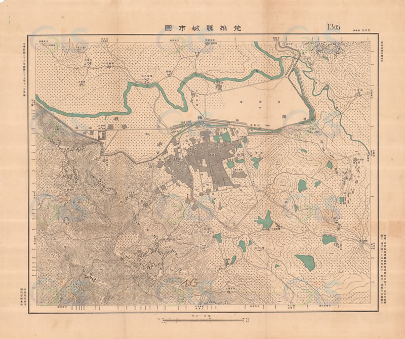 1948年云南《楚雄县城市图》插图