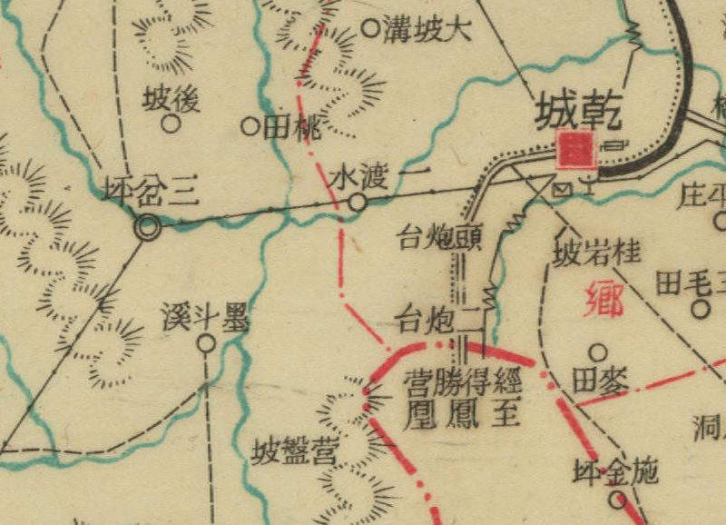 约1943年湖南《乾城县图》插图2 约1943年湖南《乾城县图》插图2