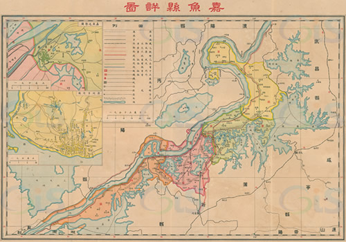民国时期湖北《嘉鱼县详图》