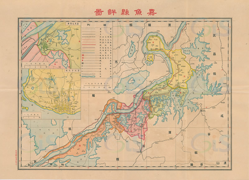 民国时期湖北《嘉鱼县详图》插图