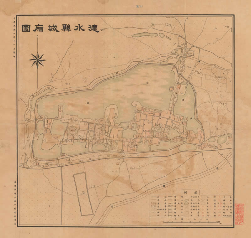 1921年江苏《涟水县城厢图》插图